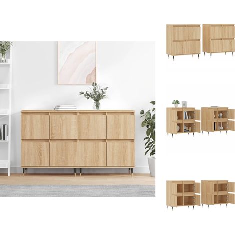 Sideboards - Living Sideboards 2 Stk. Sonoma-Eiche Holzwerkstoff (1/5)