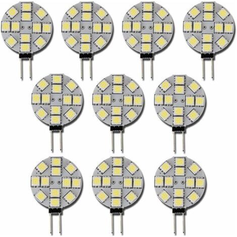10x Ampoule LED G4 DC 12V Non dimmable Blanc 6000K Ampoule de lumière Remplacement 20W Lampe halogène pour Cuisine Camping-Car RV remorque Bateau