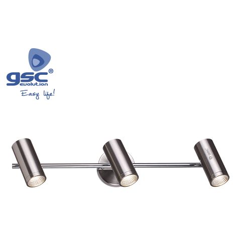 Regleta techo 3 focos GU10 niquel satin GSC 0705205