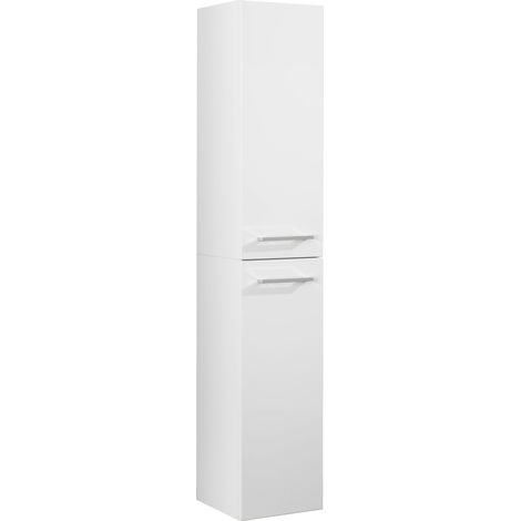 FACKELMANN Hochschrank HYPE 3.0 / Badschrank mit 2 Türen / gedämpfte Scharniere / Maße (B x H x T): ca. 30 x 162 x 32 cm / Schrank fürs Badezimmer / Korpus & Front: Weiß / Breite: ca. 30 cm"-"83173 (1/3)