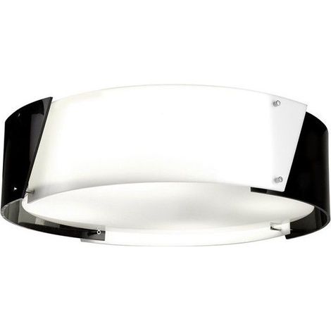 Plafón redondo “Argus” de cuatro focos (4xE27) (60W máximo 230V) IP20 Ø67x17,5cm fabricado en aluminio y metacrilato color negro