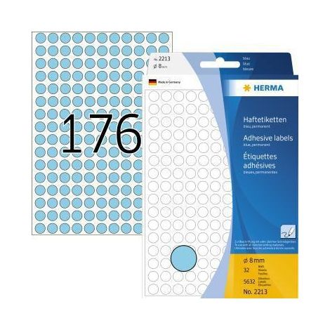 HERMA Markierungspunkt 2213 8mm Papier blau 5.632 St./Pack. (1/4)
