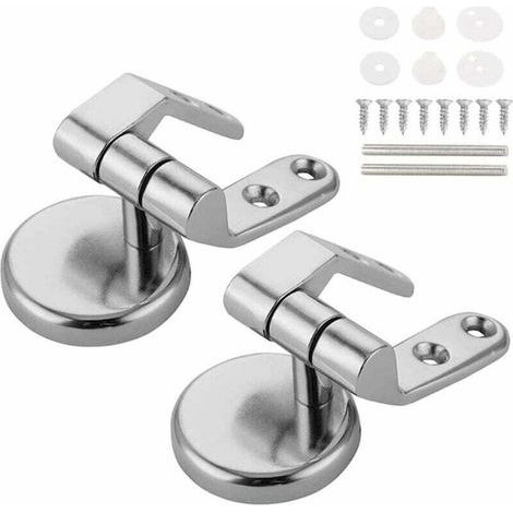 pair Charniere Abattant WC Fixations de Remplacement Charniere Abattant En Alliage De Zinc WC Siège Charnière pour bois Résine MDF Abattant WC
