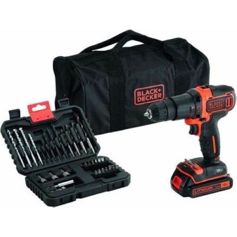 BLACK&DECKER - TRAPANO/AVVITAORE A PERCUSSIONE 18V LITIO IN BORSA (1/5)