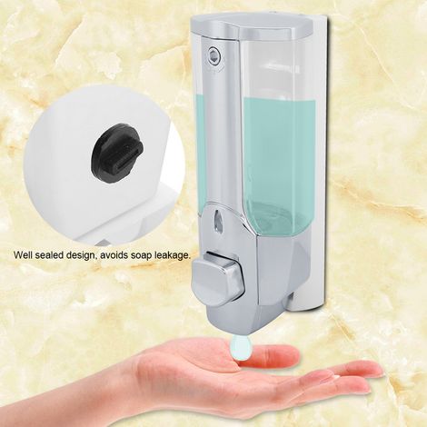 Wandmontierter Flüssigseifen- und Lotionspender für Badezimmer, Hotel, Küche, 350 ml, Einzelpumpe, robuster Kunststoffbehälter. (1/5)