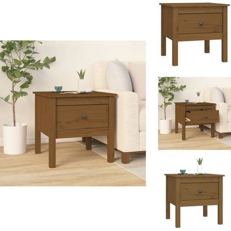 Table d'appoint Marron miel 50x50x49 cm Bois massif de pin - Table D'appoint - Table Basse - Meuble De Salon - Table De Chevet - Bois Massif (1/5)
