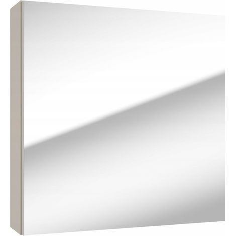 Mobiletto da bagno funzionale sospeso con specchio, cashmere, 60x60 cm, Pinia