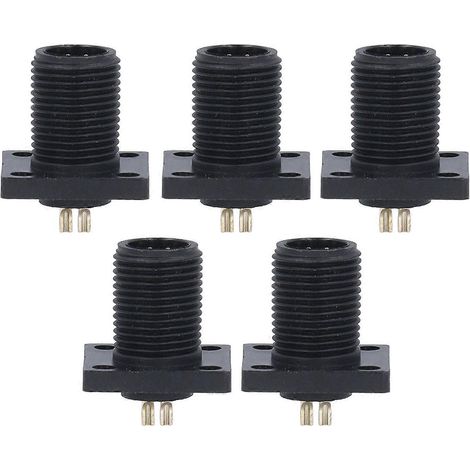 connecteurs à broches à bride carrée filetée E7, type aéronautique, terminaison à souder PA66, câble électrique 4 conducteurs IP67 (1/4)
