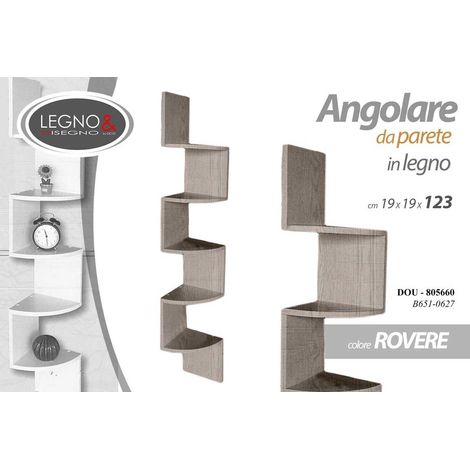 Mueble angolare efecto rovere 4 estantes 19x19x123