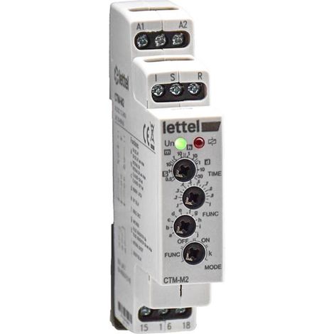 LETTEL - Minuterie éléctronique - 10 fonctions-1 relais 16A - démarrage par contact ext - CTM-M2