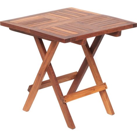 Table Pliante, en Teck, Marron, 50 x 50 x 50 cm (1/4)