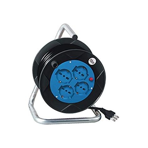 AVVOLGICAVO 4POS BIPASSO/SCHUKO 15METRI SPINA16A NERO PROPART PEA5-15-BK