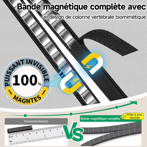 Moustiquaire Porte Magnétique 100x210cm Fibre de verre, Barre Magnétique Pleine Longueur Ultra-puissante de Haut en Bas, Fermeture Automatique, Noir Moustiquaire Tissu à Maillage Ultra-fin