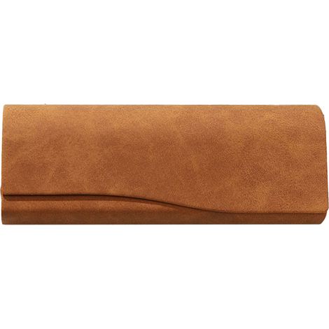 Soft Slip-In Glasses Case for Men/Women Designer Leather Felt Lining Eyeglasses/Sunglasses (1/5)