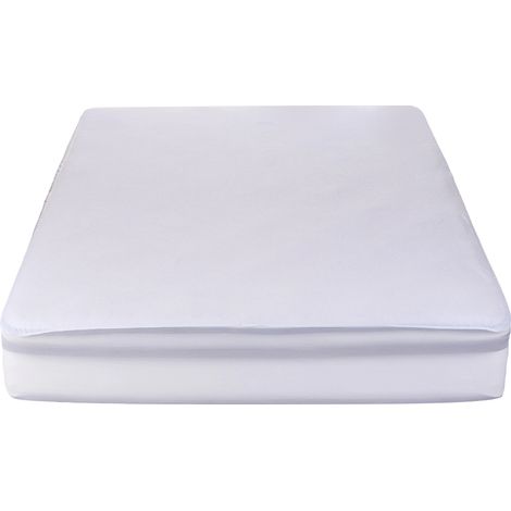 White Extra Soft Waterproof Mattress Protector 135cm W x 190cm D x 40cm H (1/5)