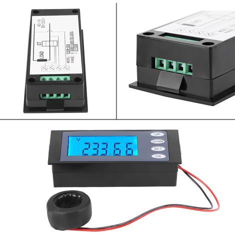 Compteur et moniteur de puissance PEACEFAIR PZEM-006 AC 100A avec transformateur de courant en boucle fermée (1/5)