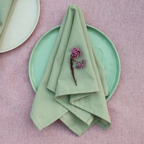 Lot de 12 serviettes de table lavables et réutilisables en lin/coton, 40 x 40 cm, idéales pour les mariages, les enterrements de vie de jeune fille, les fêtes prénatales, les anniversaires et la décor (1/5)