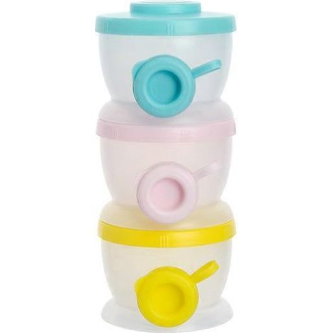 Distributeur de lait en poudre pour bébé, récipient empilable anti-fuites, idéal pour les voyages, les bagages à main et les fêtes. Convient également pour le rangement de lait en poudre, de fruits et (1/5)