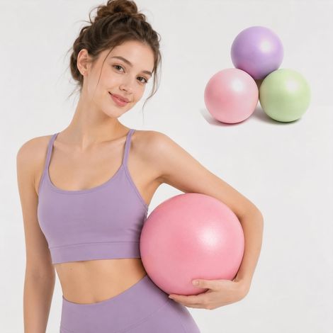 Pilates Balls, Set of 3 25 cm, Mini Pilates Ball Non-Slip and Anti-Burst with Inflation Straw, Small Ball for Balance, Core Training, Yoga and Home Fitness (1/5)