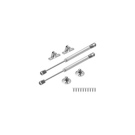 Lot de 2 Vrin Gaz, 100N / 10kg Verin Meuble Ressort Amortisseurs Gaz avec Vis, Verin Hydraulique Levage de Porte Armoire Cuisine Placard Penderie Chambre, Charni (1/4)