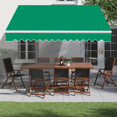 Retractable Green Garden Manual Patio Awning Canopy Sun Shade Shelter 2.5x2M (1/5)