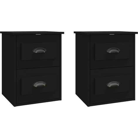 Maison Exclusive - Wand-Nachttische 2 Stk. Schwarz 41,5x36x53 cm