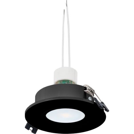 KIT Aro Empotrable Basculante Ø90mm (negro) + Bombilla GU10 5,4W - Blanco Neutro (1/5)
