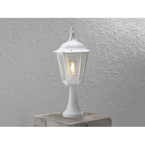 Sockelleuchte FIRENZE Landhausstil, Aluminium Weiß, Höhe 55cm (1/5)