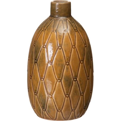 Grand Vase moutarde patiné (1/4)