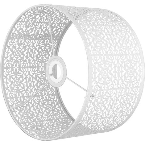 Sjlerst – Abat-jour moderne en fer creux 25cm – Hauteur 16cm – Compatible E14 E27 – Décoration intérieure avec motifs sculptés au laser (1/5)