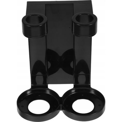 Dispenser di sapone e porta shampoo da parete in plastica nera, senza bisogno di forare.