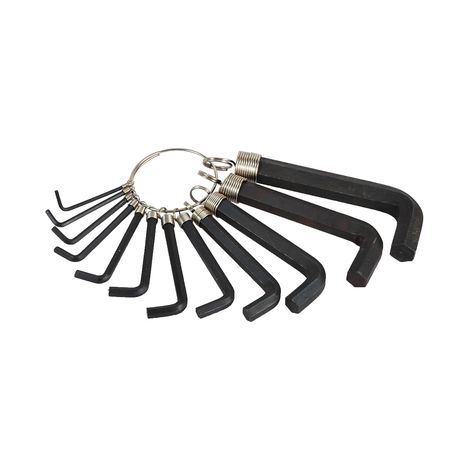 Clés Allen coudées 12 pièces 2-14 mm noires N291