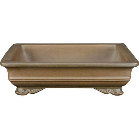 Vaso per bonsai rettangolare in gres 29x23x6,5 cm - SM051b