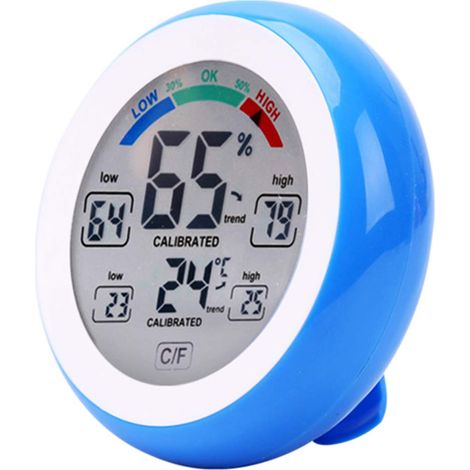 Thermomètre tactile rond domestique de haute précision pour la mesure de la température et de l'humidité intérieure. Affichage numérique électronique précis. (1/5)