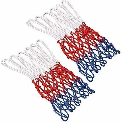 Filet de basket pro 2 pack, cordage de rechange pour panier, grillage extérieur résistant, 3 teintes, accessoire d'anneau de basketball (1/5)