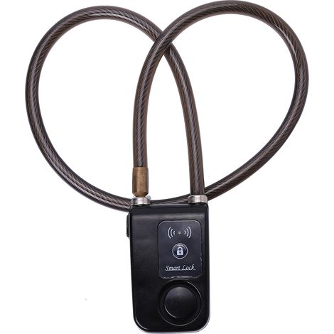 Serrure intelligente Bluetooth, contrle par application, chane d'alarme antivol avec alarme 105dB (noir)