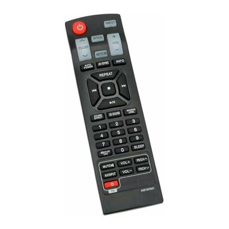Reemplazo del control remoto AKB73575401 (AKB73575421) para barras de sonido LG NB2520A, NB3520A, NB2430A, NB2530A, NB3530A, NB3531A y NB4530A. (1/4)