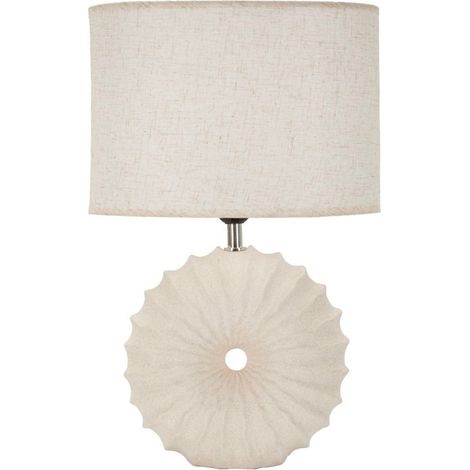 Lampada da tavolo in ceramica beige, 32x24,5x49 cm – Anemone (1/5)