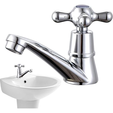 les robinets d'eau froide en cuivre - Robinet de lavabo à trou, design compact - Robinet d'économie d'espace Utilisation polyvalente pour salles de bains, salles de bains, chambres en (1/5)