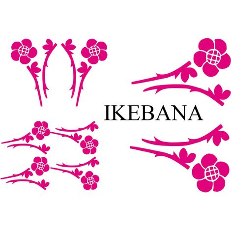 Set Adhesifs -ELEMENT IKEBANA- Rose - PROMO ADN - Car Deco