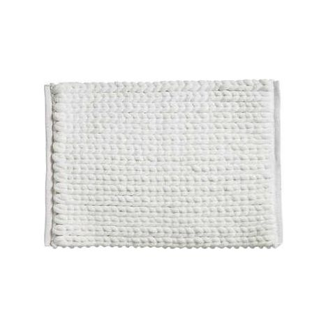 Tappetino da bagno 50x75 cm, bianco, intrecciato, morbido