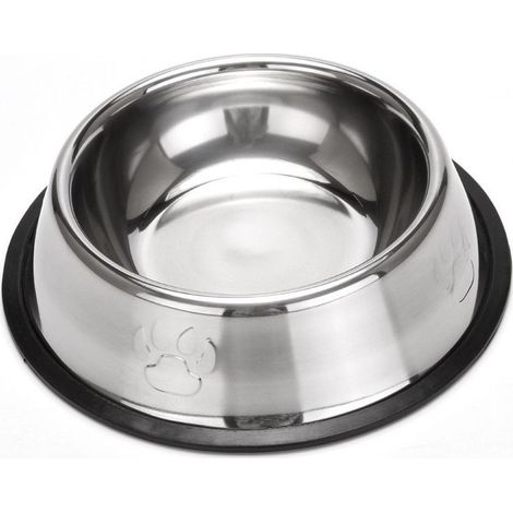 2 gamelles pour chien en acier inoxydable, gamelles pour nourriture pour chien, assiettes pour nourriture pour chien, gamelles avec bases en caoutchouc antidérapantes, petites et moyennes gamelles pou (1/5)
