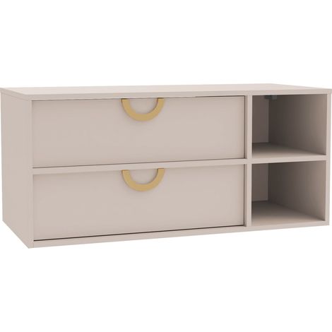 Armario de baño colgante para lavabo Sodalis, Cachemira, Montada en la pared, Número de puertas: 0, 45x100x47cm, Aglomerado laminado, Número de cajones: 0