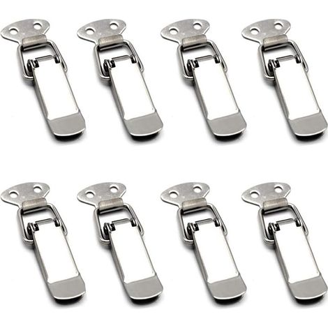 Attache Capot Fermeture à Levier Moraillon de Porte,Fermeture à Levier Loquet à Ressort avec Crochet Fermeture à Ressort en Acier Inoxydable,Loquet à Ressort,pour Coffret,Boîte,Tiroir,Armoire (8 Pcs ) (1/5)