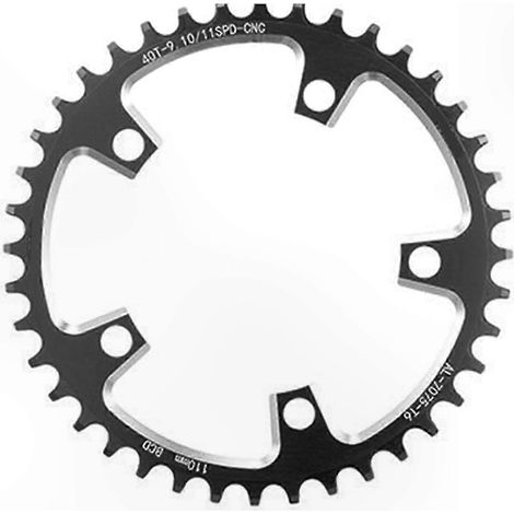 Couronne plate pour VTT, 110mm BCD, 5 trous, profil étroit-large, rouge, compatible transmission 1x9/1x10/1x11, fixation directe, pédalier robuste, vélo tout-terrain. (1/5)