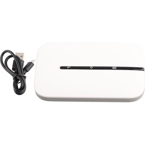 Routeur 4G WiFi Blanc avec Slot Carte SIM, Supportant Jusqu'à 10 Appareils, Alimentation par Batterie, Compatible Téléphone PC Tablette (1/5)
