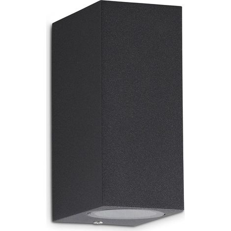LED Außenleuchte Außenlampe 2xGU10 IP44 5W 4000K anthrazit Metall Telefunken