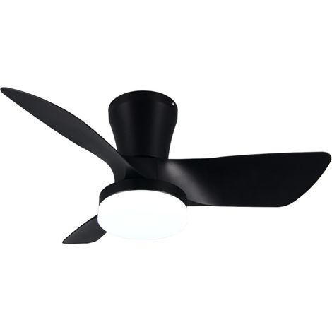 Ventilateur de plafond LED Ø 76 x 26 cm - noir - Randers - Reality (1/2)