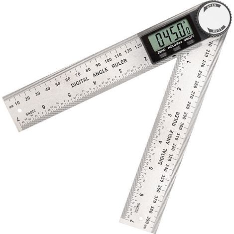 Digitaler Winkelmesser, 0–360 °, digitaler Neigungsmesser, Winkelmesser aus Edelstahl, Winkellineal mit LCD-Display für die Holzbearbeitung, Konstruktionsreparatur