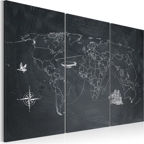 Tableau Imprimé 3 Panneaux "Voyage Autour du Monde" 80 x 120 cm (1/2)